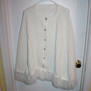 Vintage knit cape or poncho
